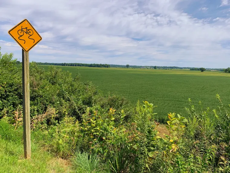 Flat midwestern field in the summer