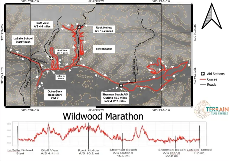 2024 Wildwood Trail Marathon Course Map