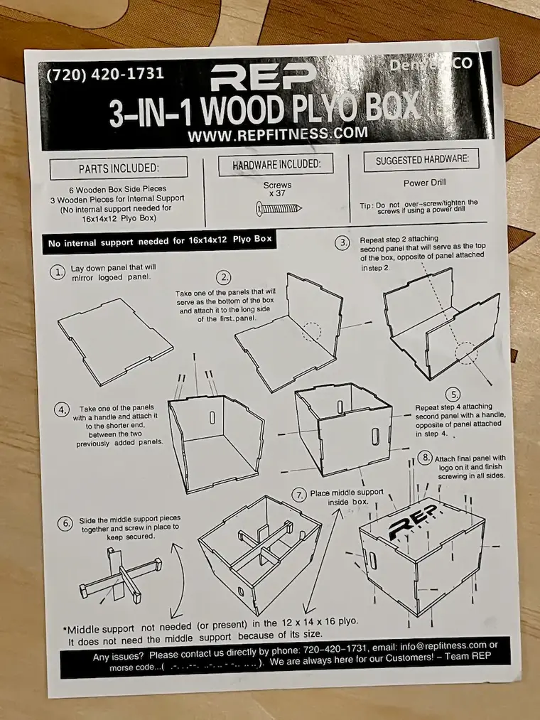 Rep Fitness Wooden Plyo Box Instructions Close Up