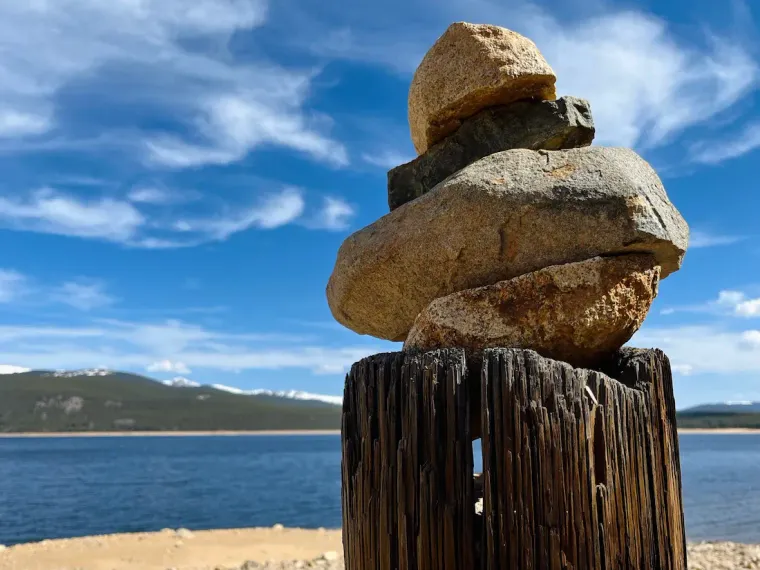 Lakeside trail cairn