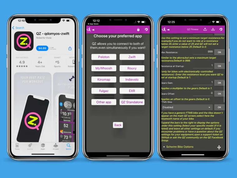 “QZ - qdomyos-zwift” App Screenshots