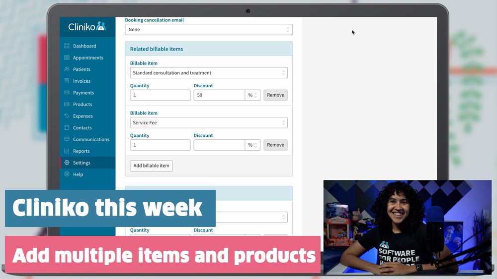 A screenshot from our YouTube video, featuring Rachel discussing multiple items and products.