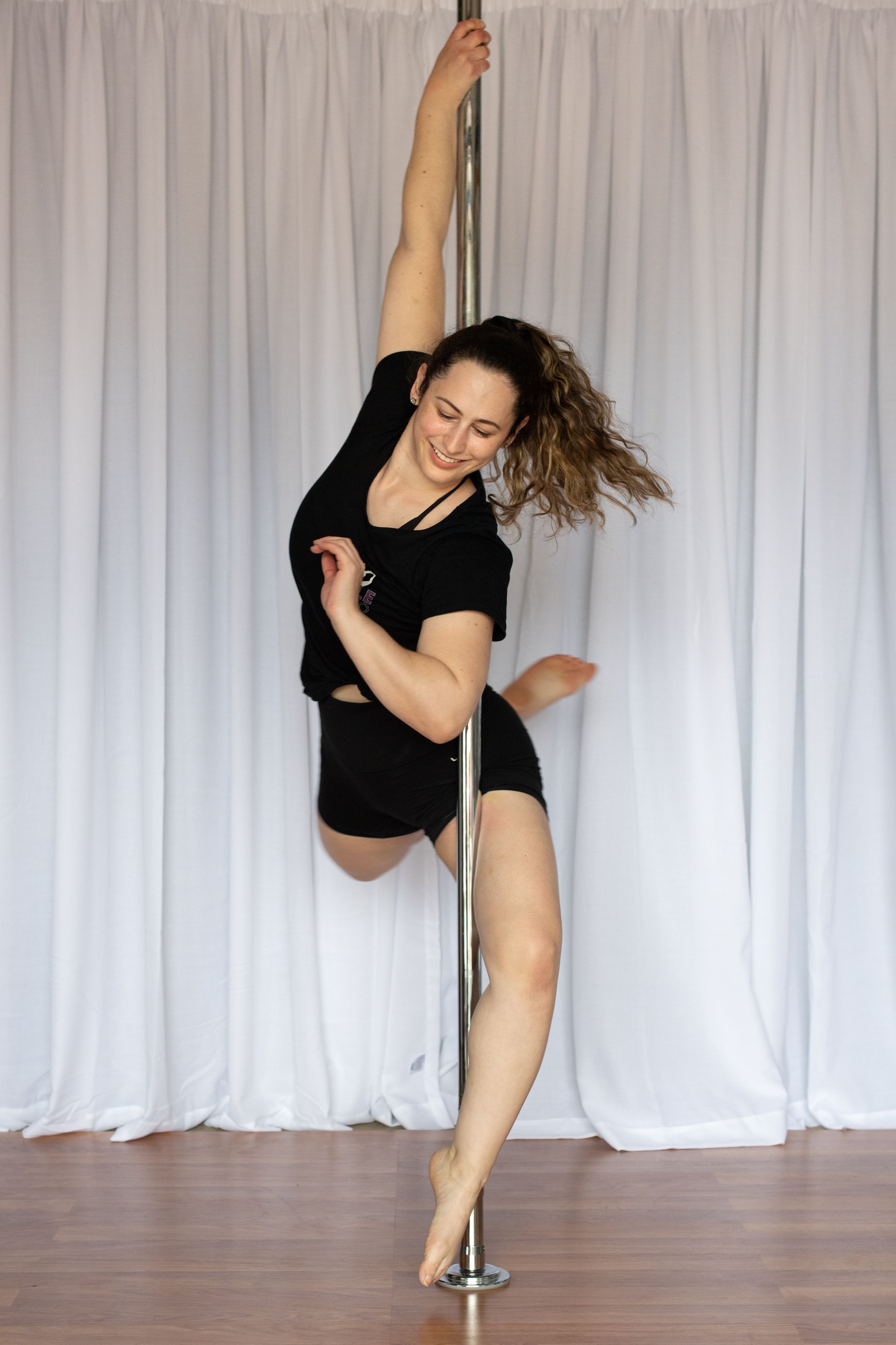 Simone Muscat demonstrating pole poses