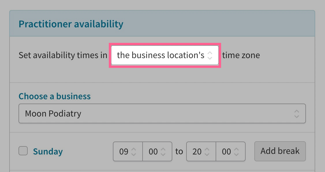 Setting up practitioner availability with the new time zone support in Cliniko
