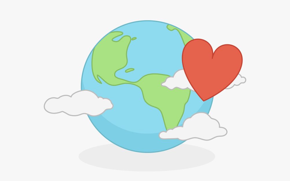 The earth with a heart