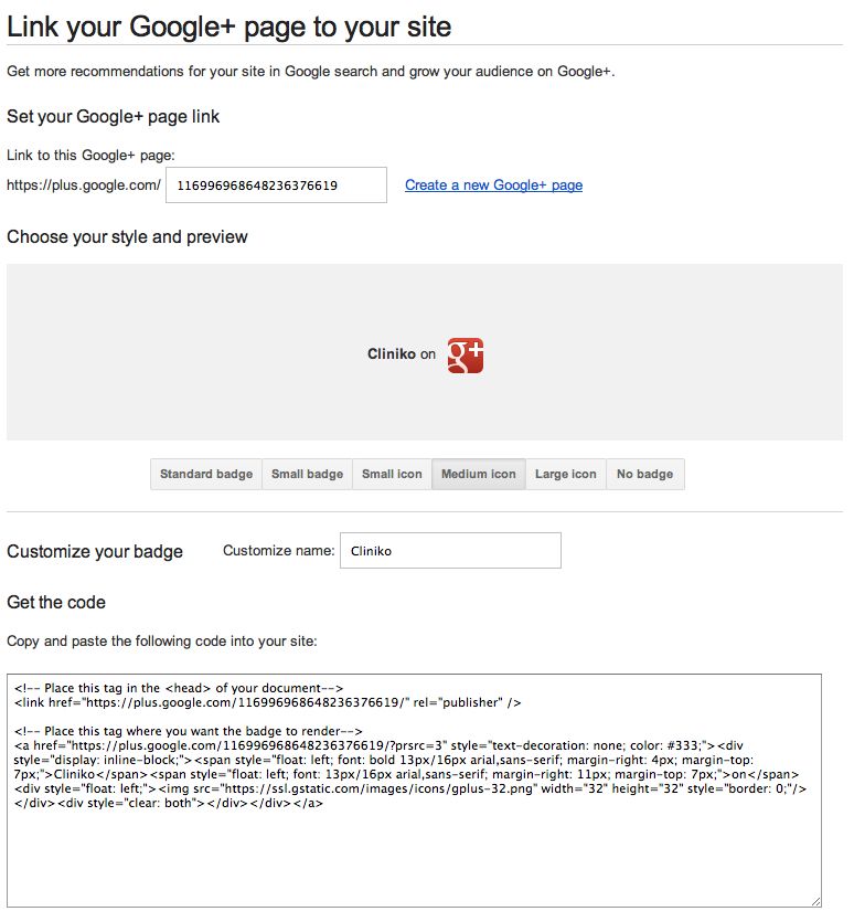 Google plus customization form/