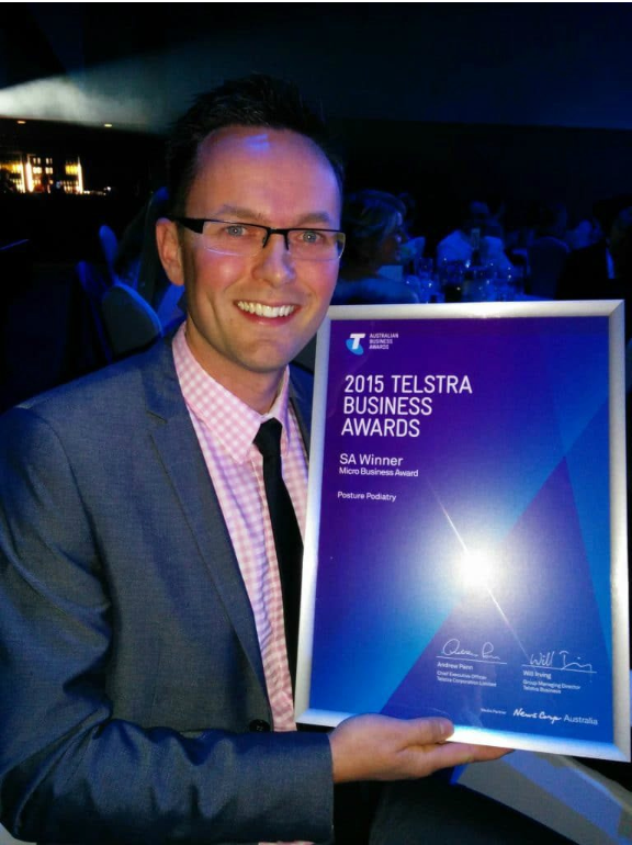 Daniel Gibbs with his 2015 Telstra Business Award