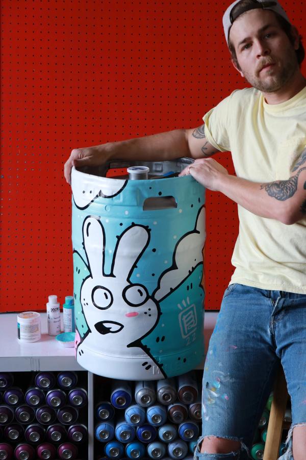 Easter Keg with Man holding it