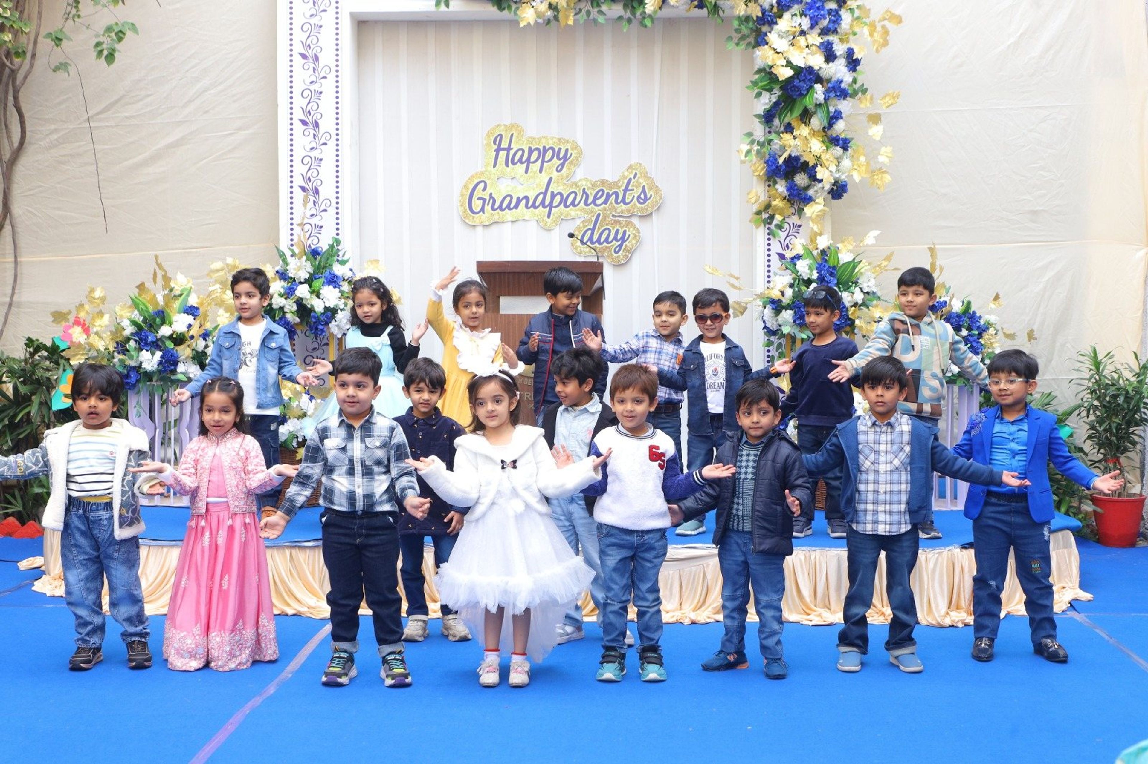 Pre-primary pupils performing for Grandparents' Day