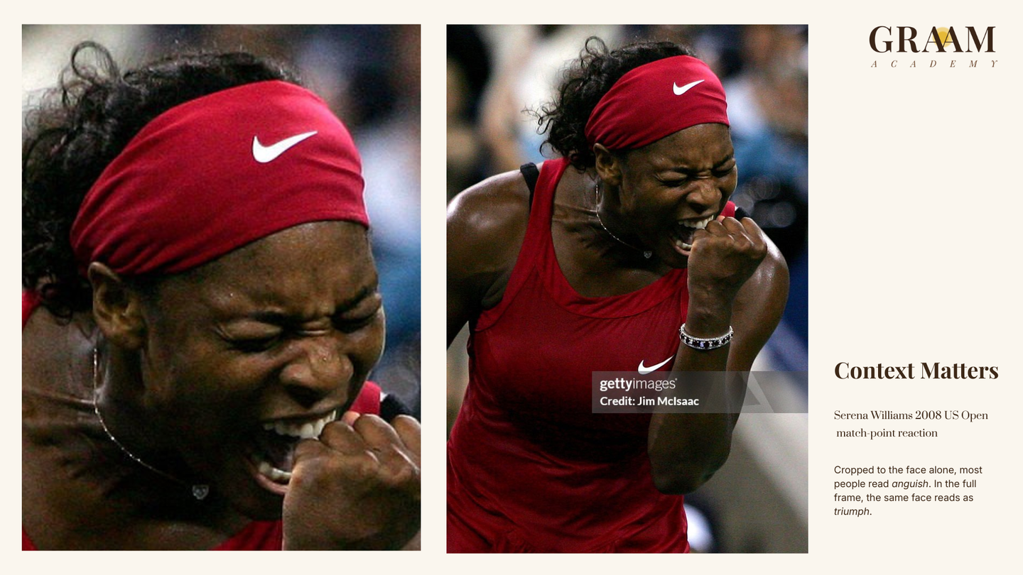 Serena Williams immediately after match point, 2008 US Open