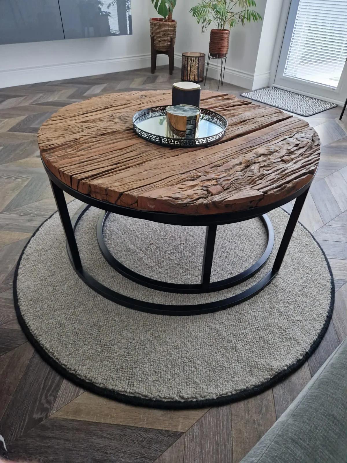 Coffee table on a rug