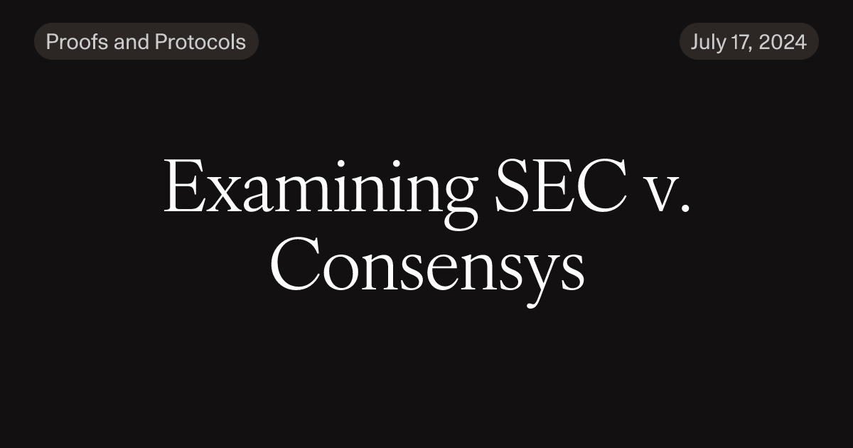 Examining SEC v. Consensys