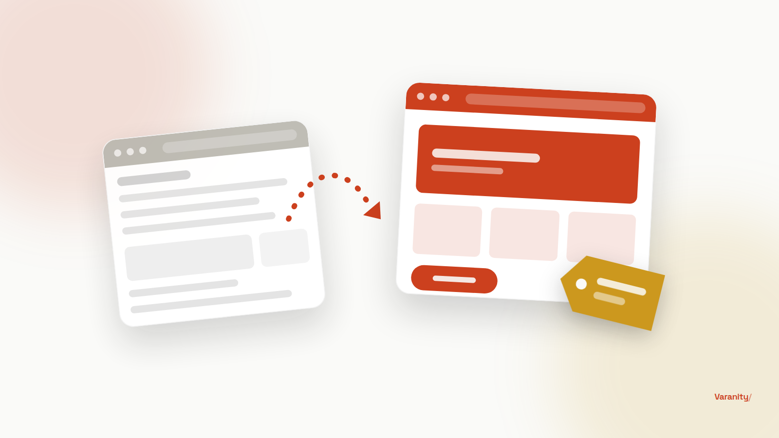 graphic showing the old site migrated to a new one with a price tag attached