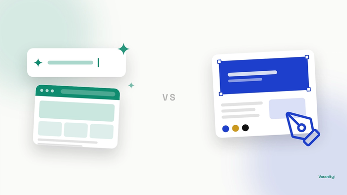 ai builder vs hiring studio with pencil design graphic side by side