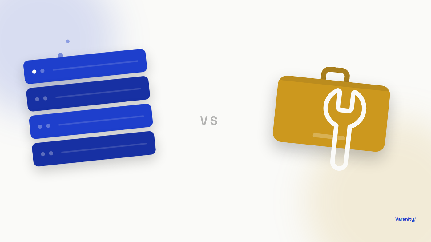 graphic showing hosting on the left vs the maintenance on the right