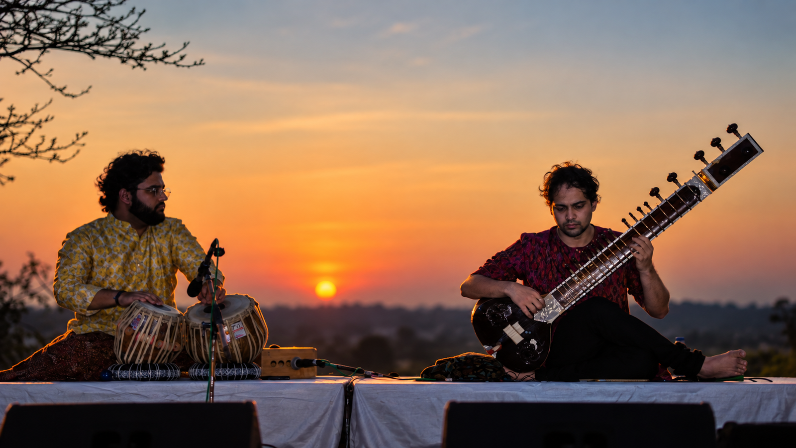 Sweekar playing Sitar at Monte International Music Festival