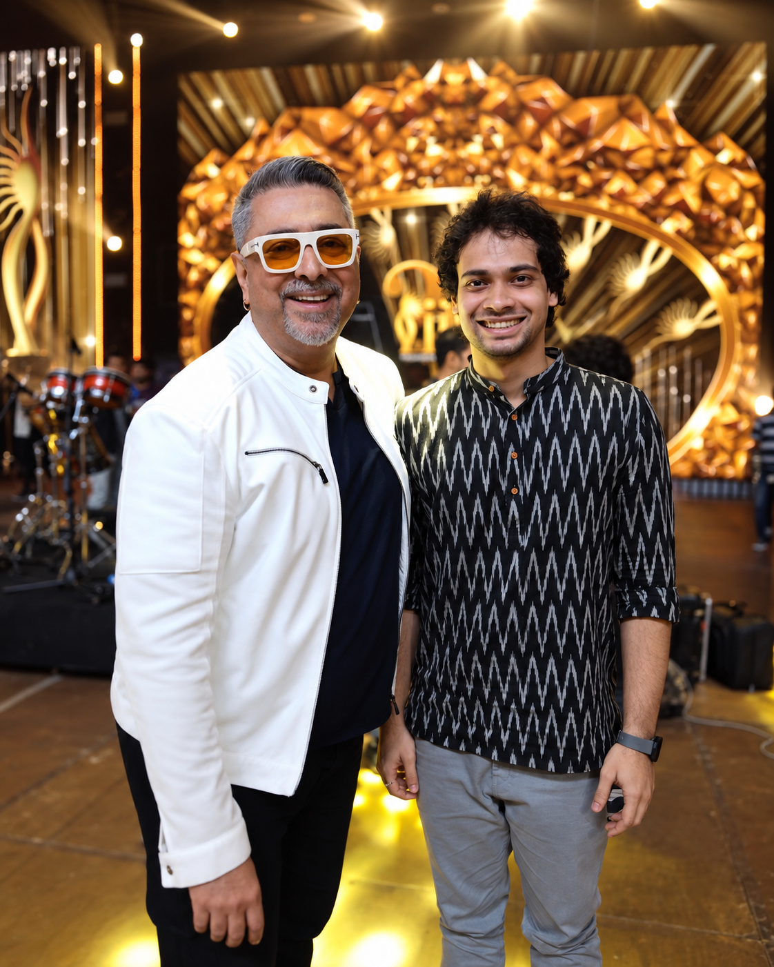 Sweekar at IIFA awards with renowned drummer Ranjit Barot
