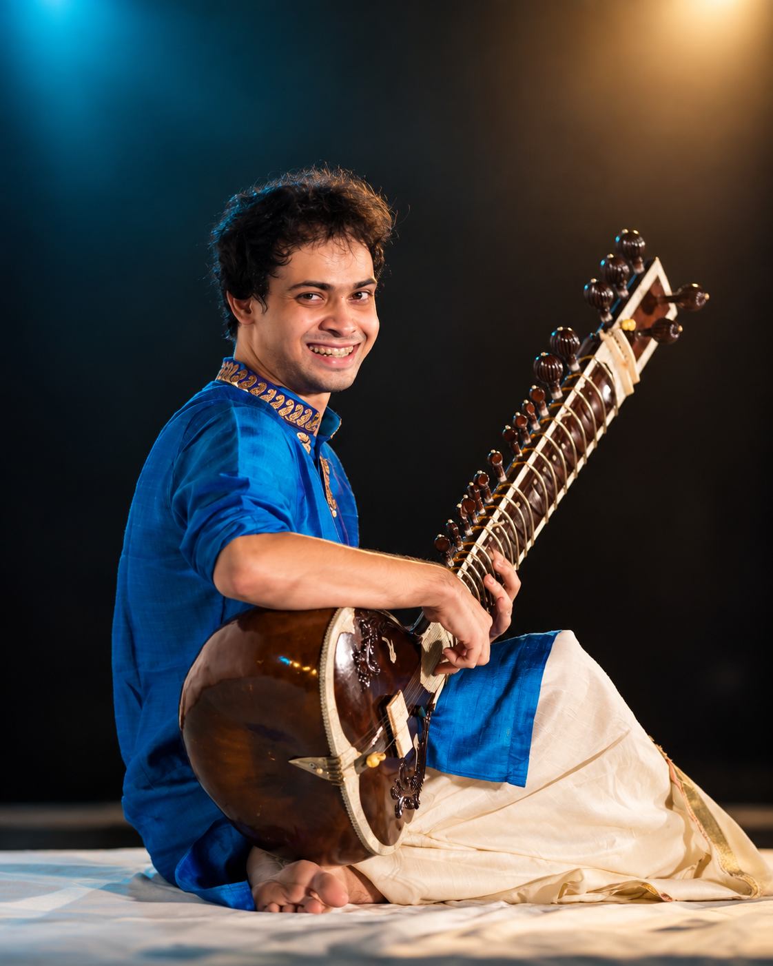 Sweekar playing Sitar