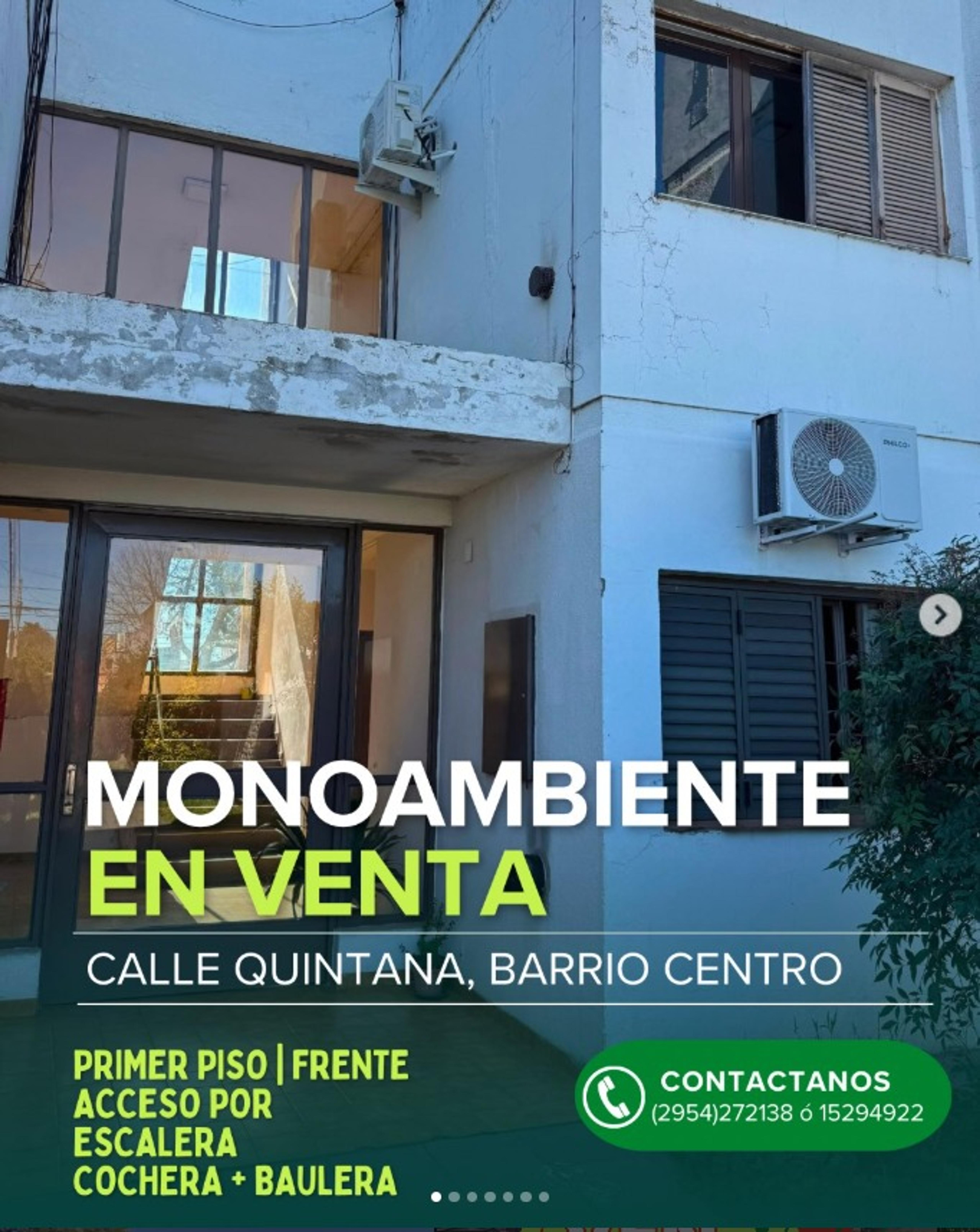 DEPARTAMENTO MONOAMBIENTE CALLE QUINTANA