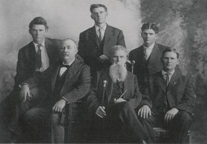 image from In back row, from left to right, are Tom’s brothers Doc, Dudley, and Coley. In front are Tom’s father, his grandfather, and then Tom.