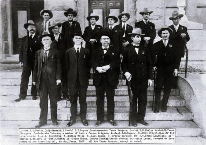image from A group of Texas lawmen that includes Tom White (No. 3) and his three brothers, Doc (No. 1), Dudley (No. 2), and Coley (No. 4)