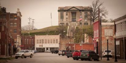 image from The courthouse where Ernest Burkhart was tried still looms over Pawhuska.