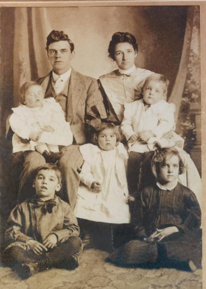 image from W.W. Vaughan with his wife and several of their children.