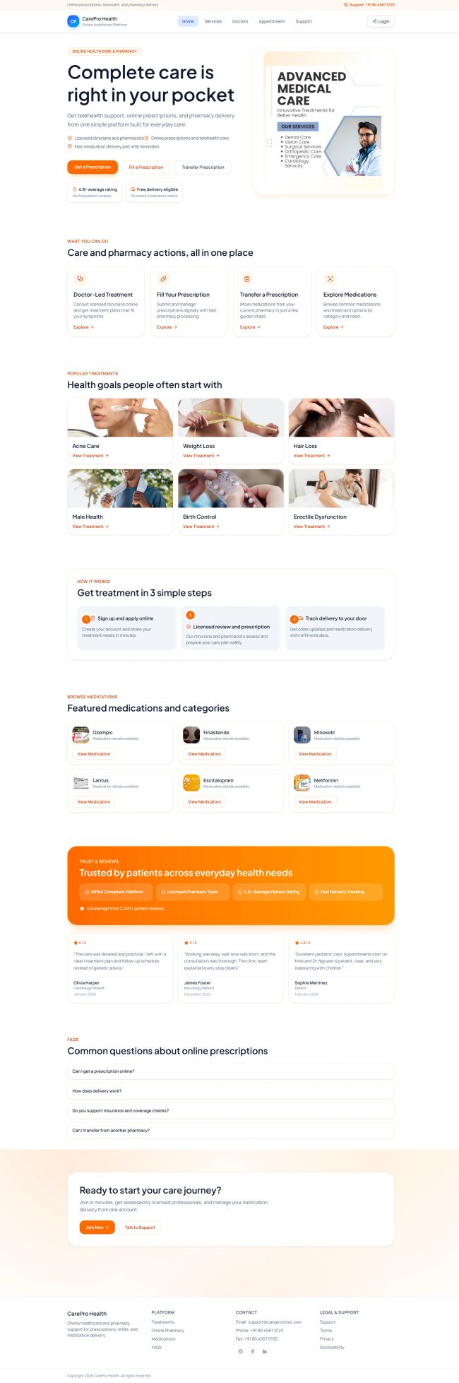 CarePro Health - Healthcare Platform — Web & SaaS Development Portfolio by Ekodrix