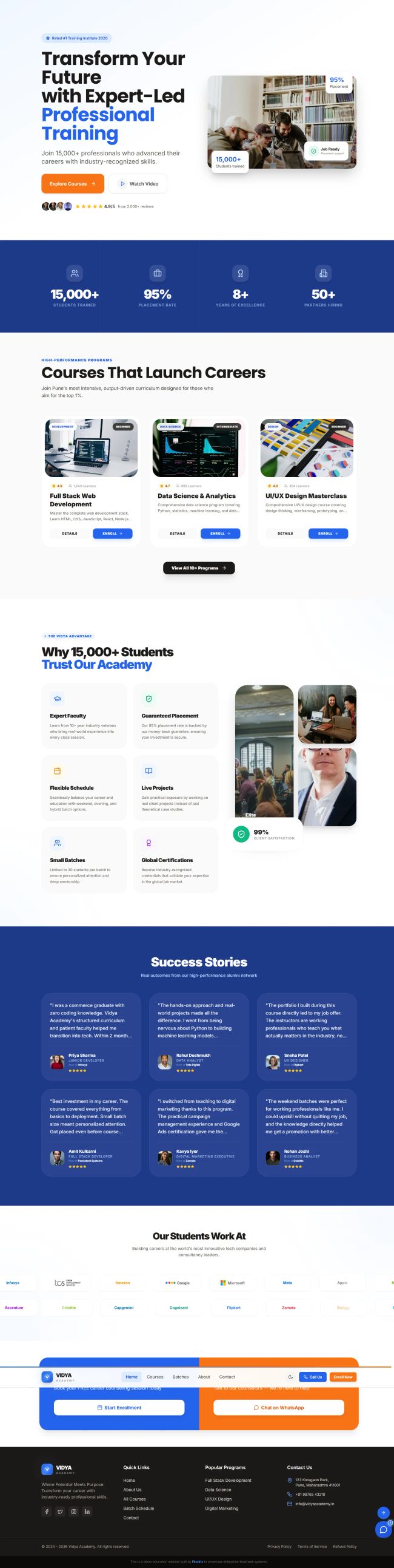 Vidya Academy - EdTech Platform — Web & SaaS Development Portfolio by Ekodrix