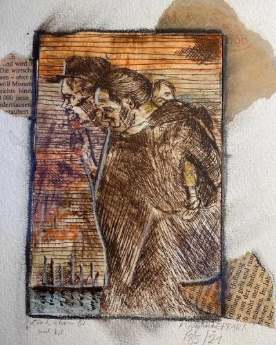 Radierung – Die Weser Radierung – Die Weser