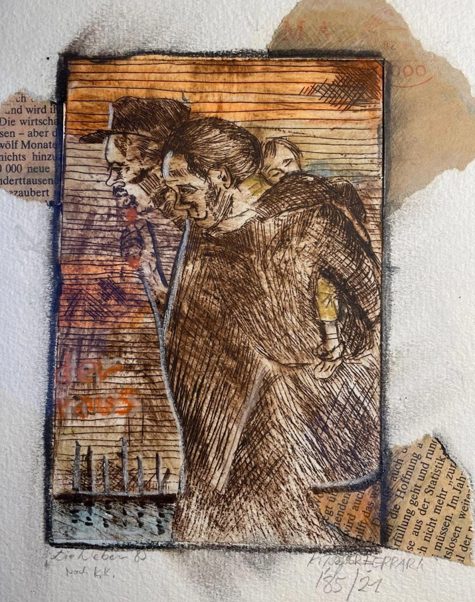 Radierung – Die Weser Radierung – Die Weser