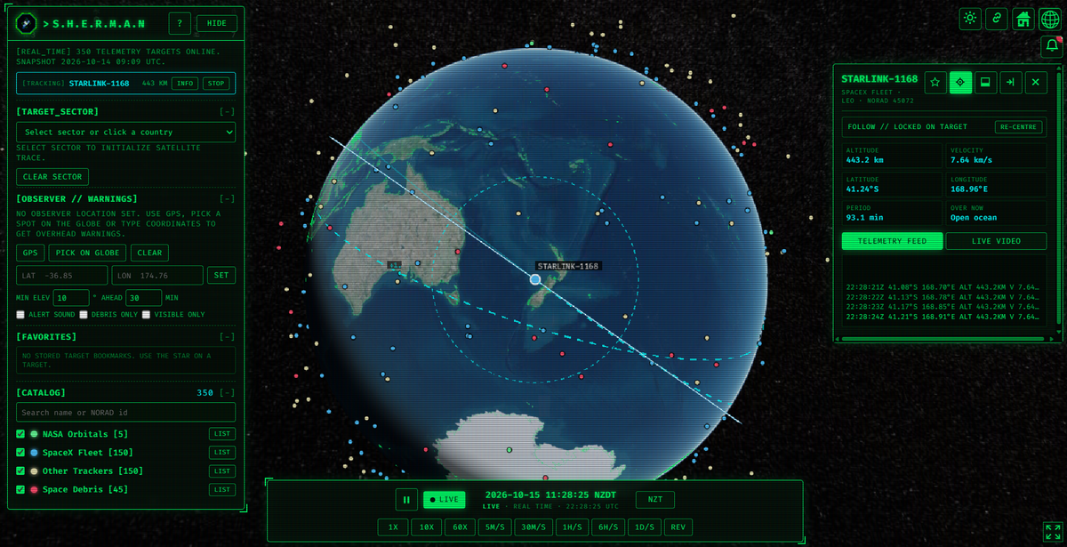 S.H.E.R.M.A.N. Satellite Tracker project screenshot