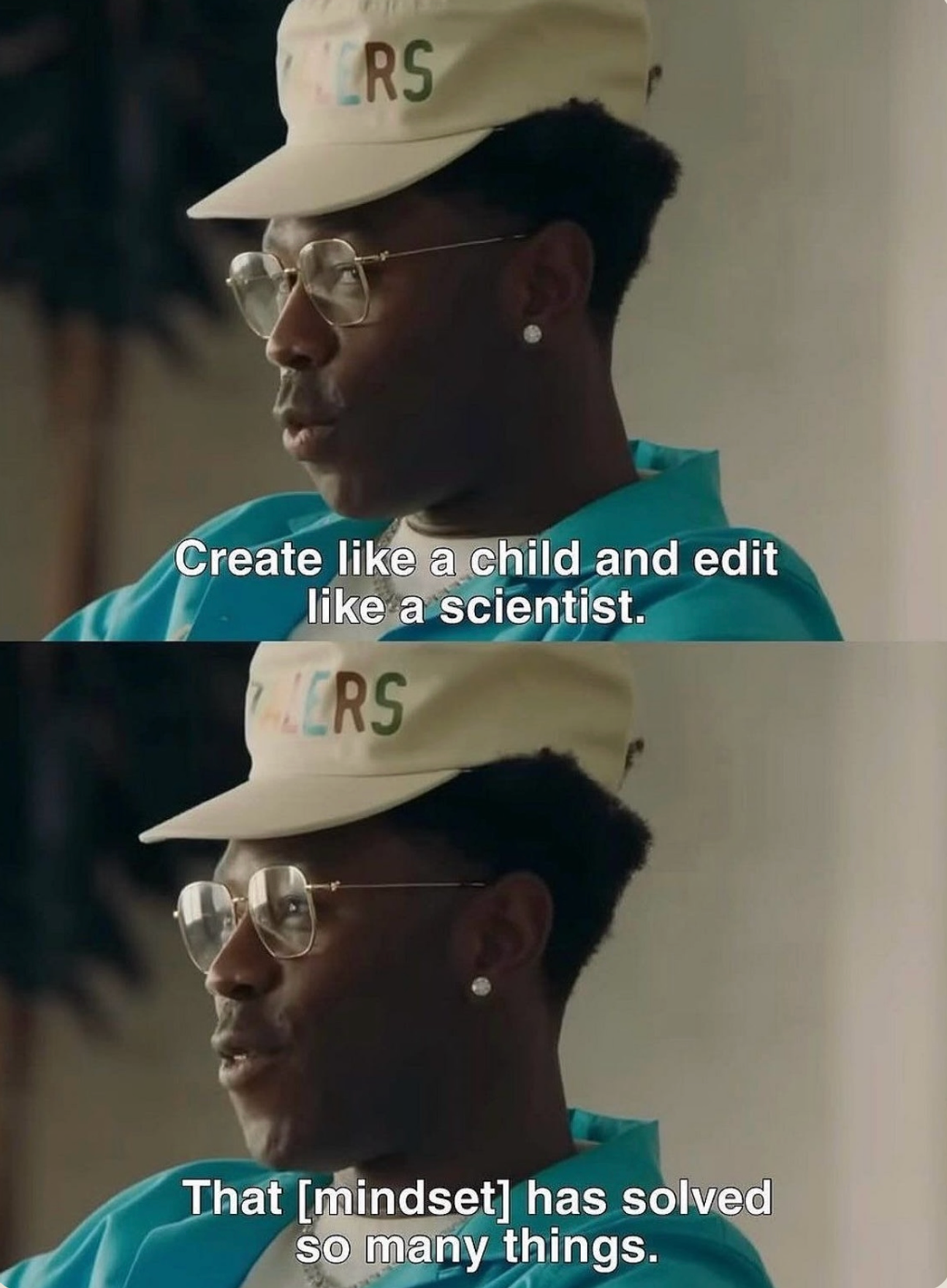 Create like a child, edit like a scientist