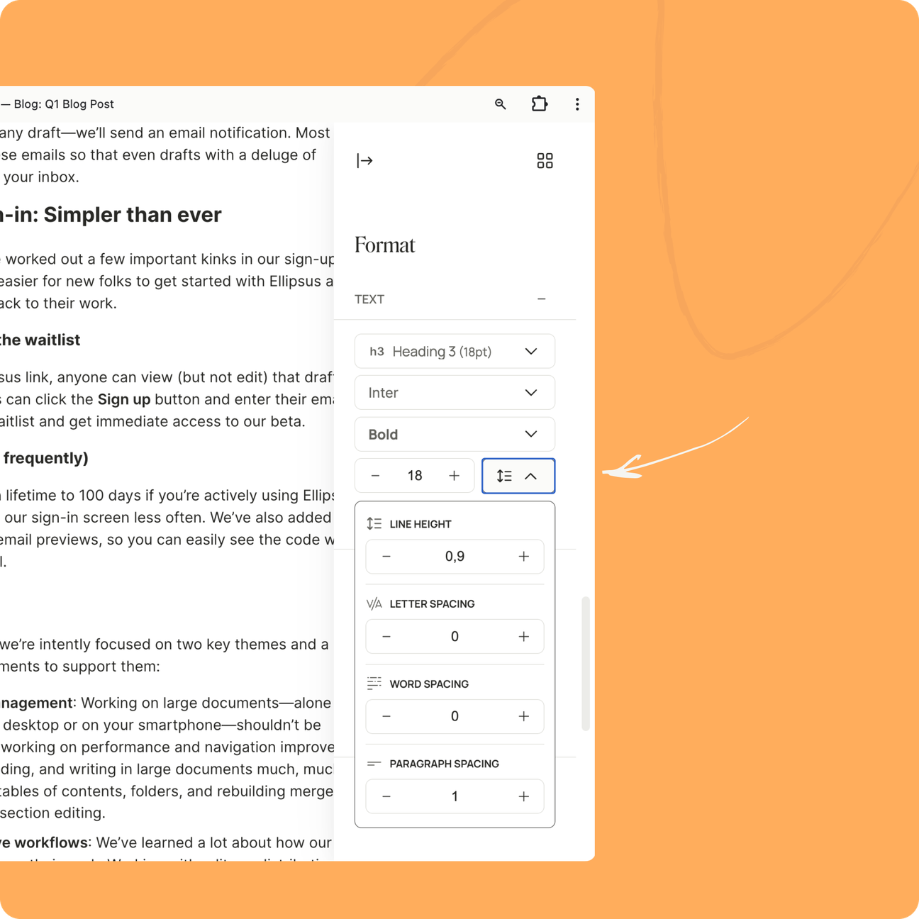 Customize line height and spacing 