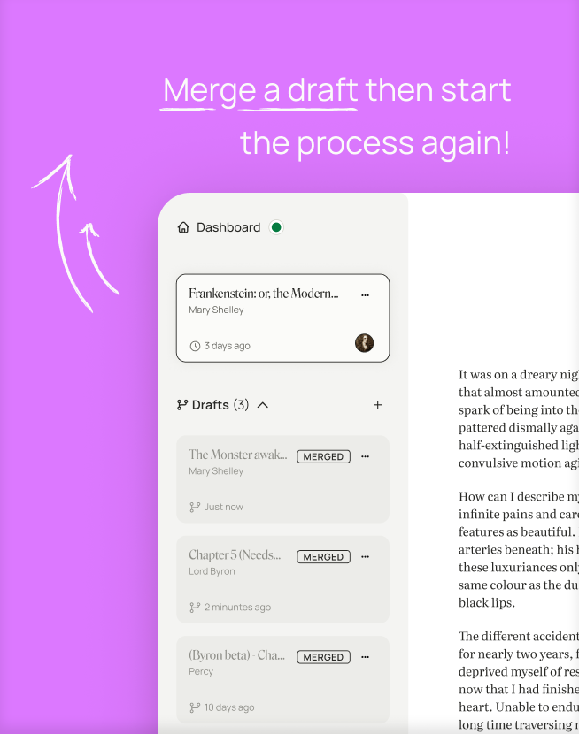 Merge a draft then start the process again!