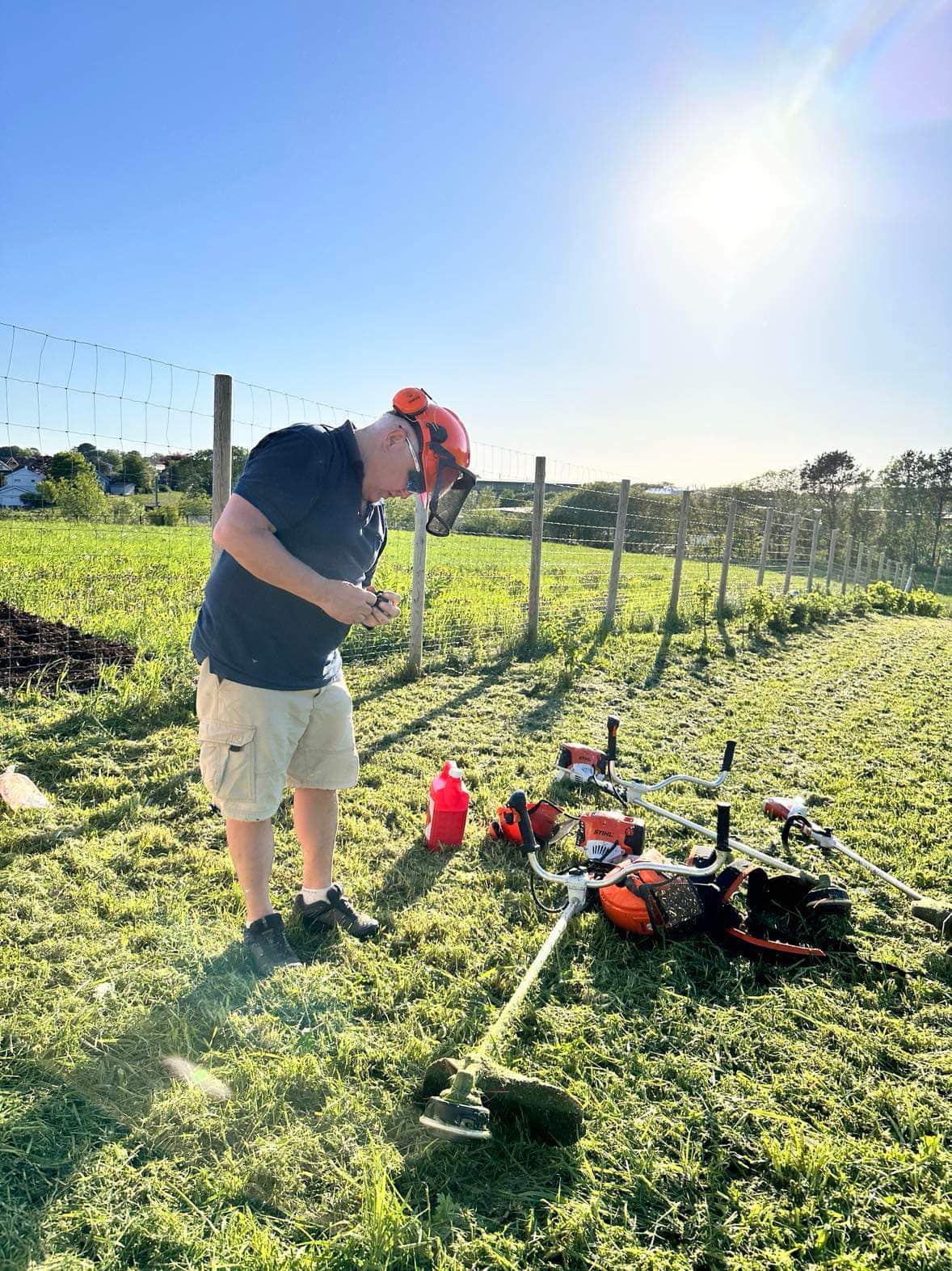 Sommerklargjøring i frukthagen. 