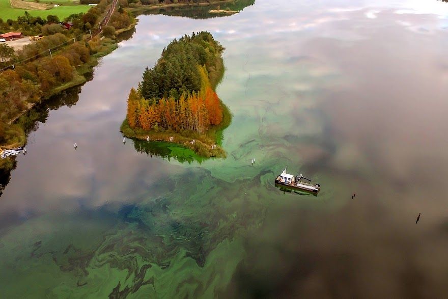 Se de flotte bildene av byggingen av Midtgardsormen, tatt med drone over Frøylandsvatnet.