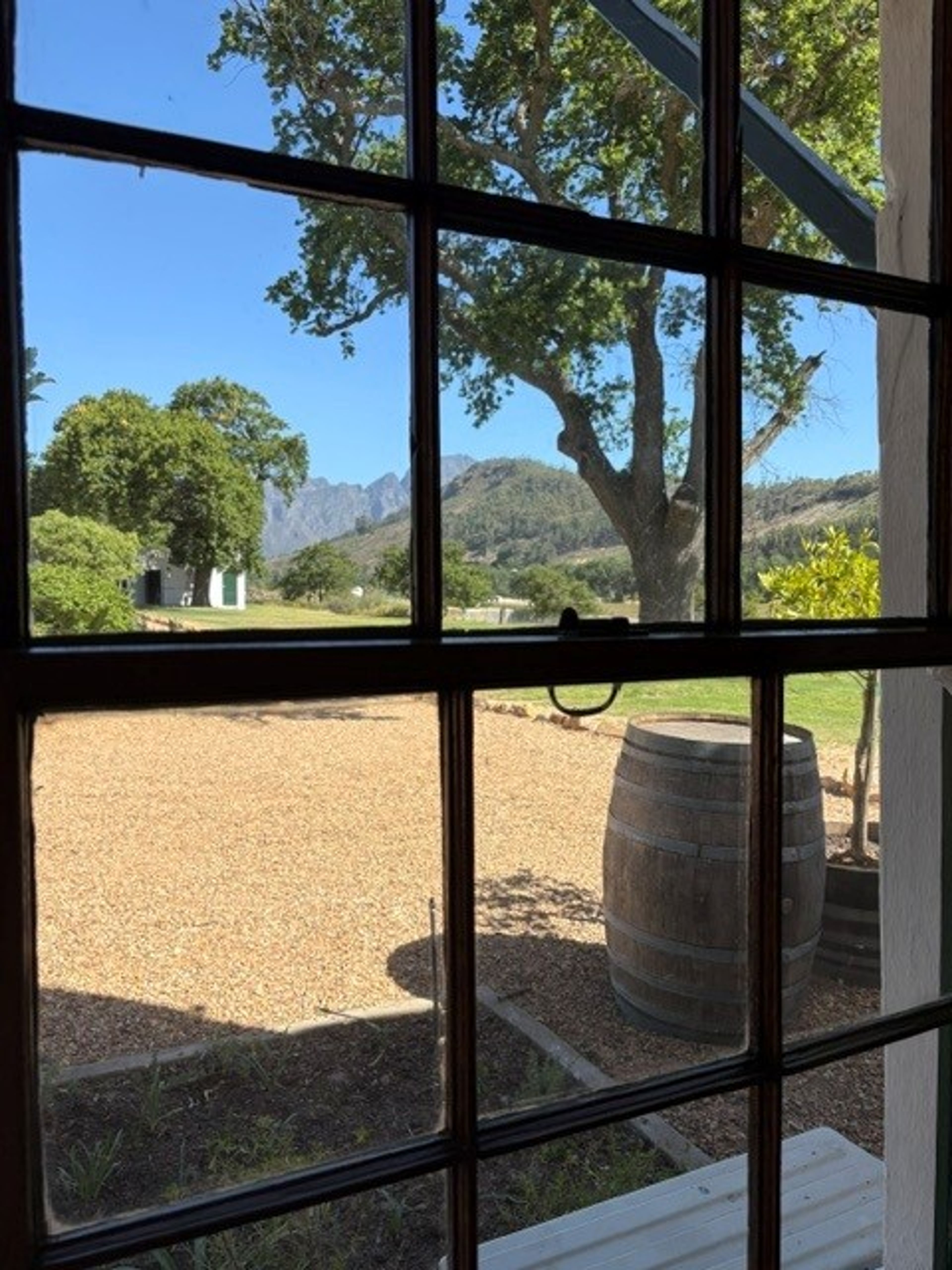 Mountain view through a window at Rickety Bridge