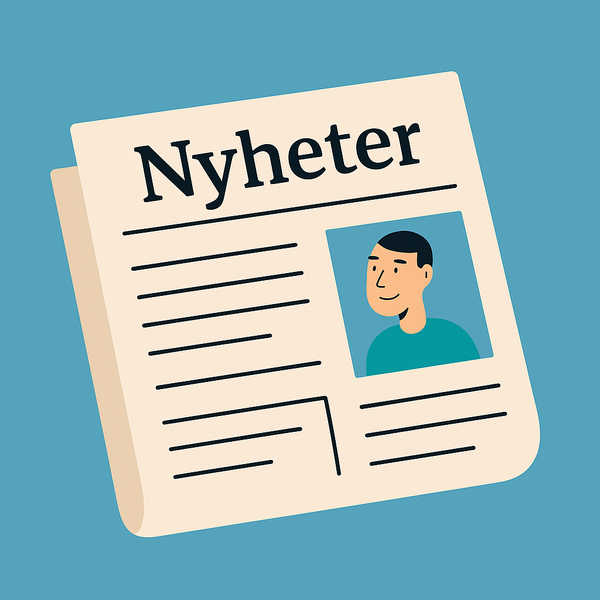 En avis med ordet "nyheter" på.