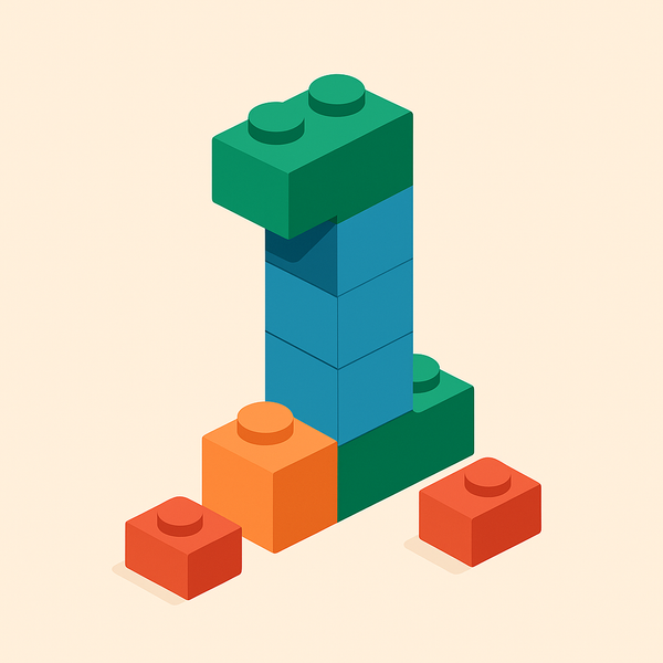 Tallet 1 er laget av legoklosser.