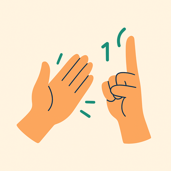 En illustrasjon av to hender som teller.