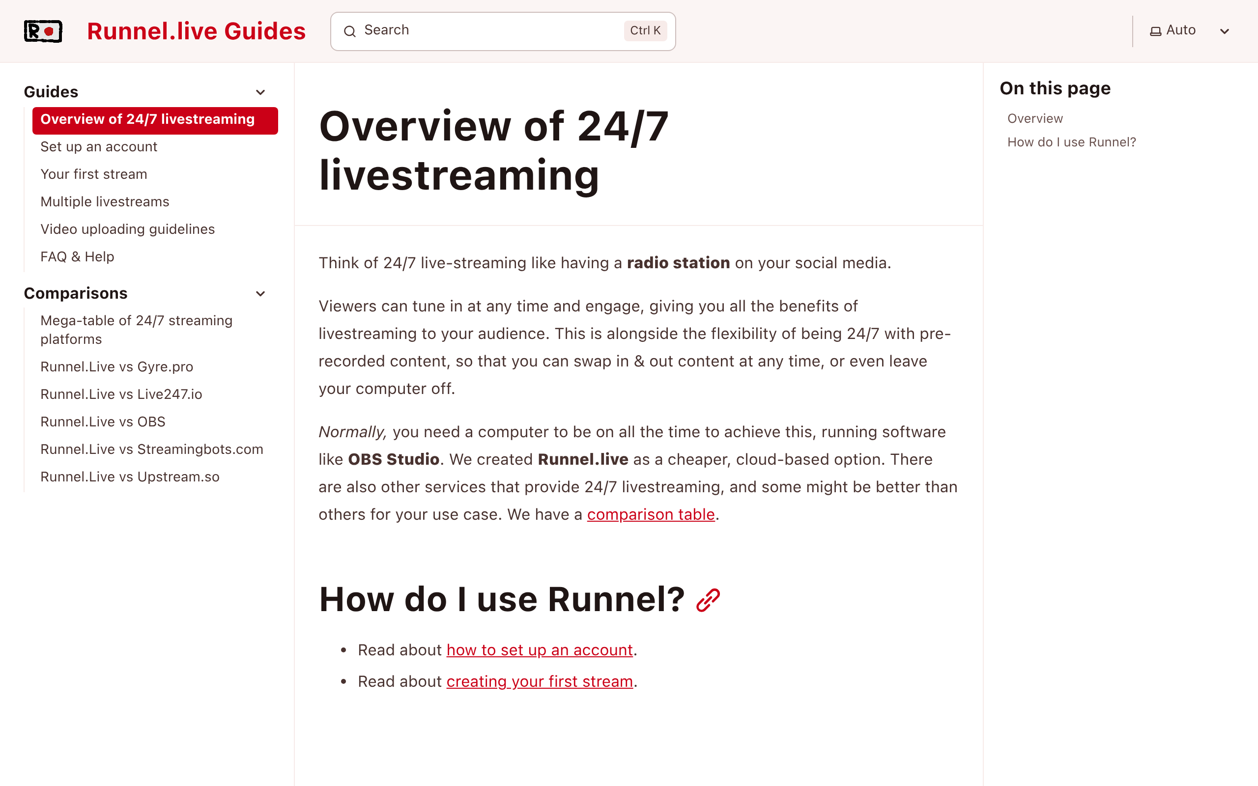 Runnel.live site