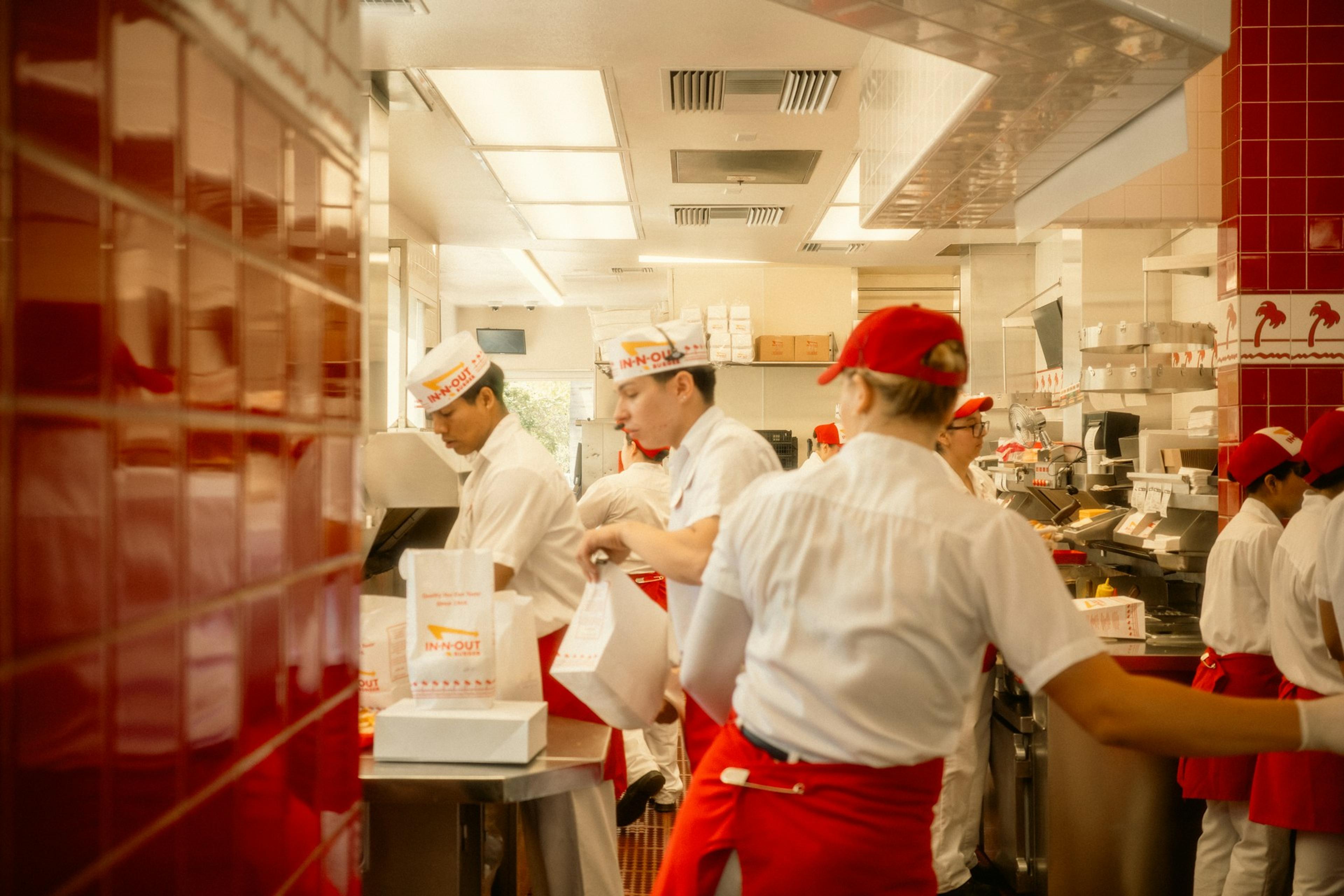 Busy restaurant kitchen