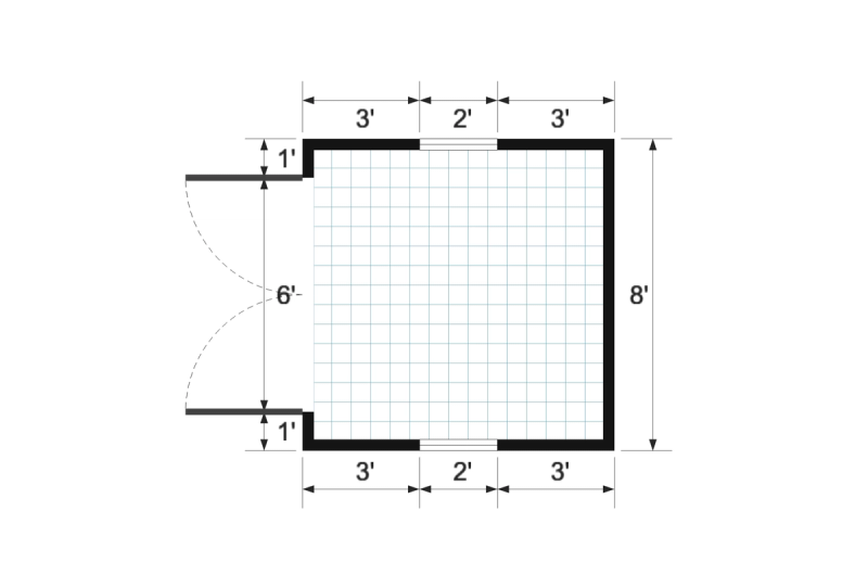 Short Premier 8×8 floor plan