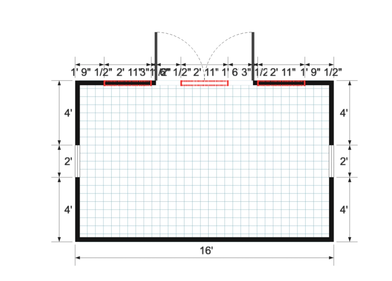 Premier Lean-to 10×16 floor plan