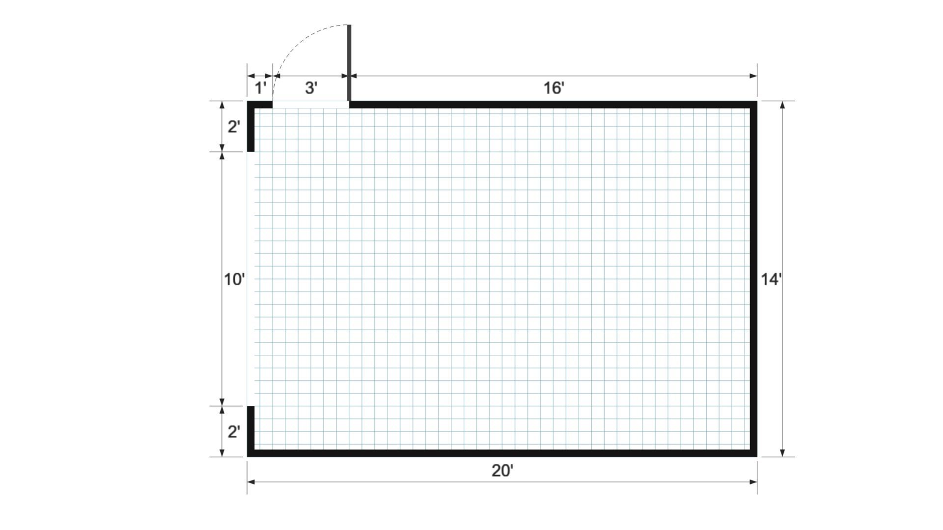 Floor plan for 14x20 Gable Shed Garage