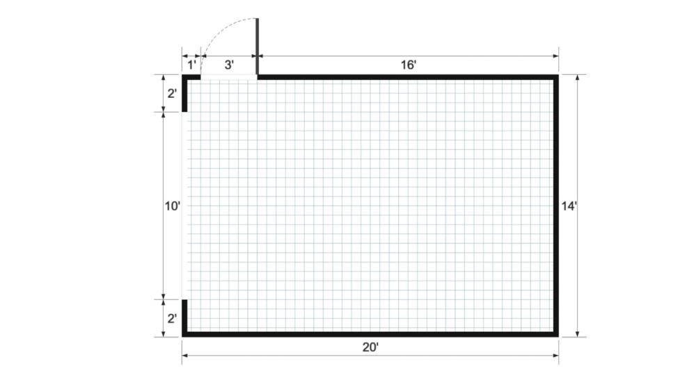 Floor plan for 14x20 Gable Shed Garage