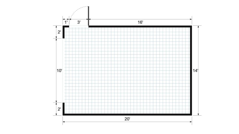 Floor plan for 14x20 Gable Shed Garage