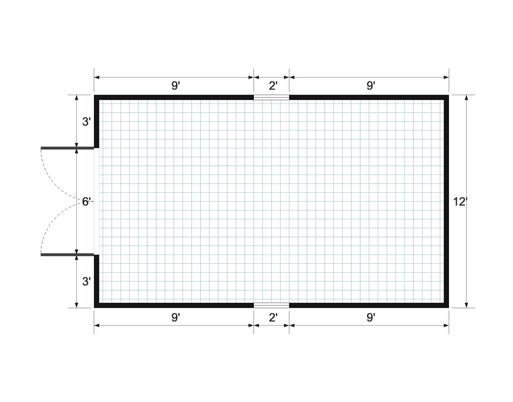 Standard 12×20 floor plan