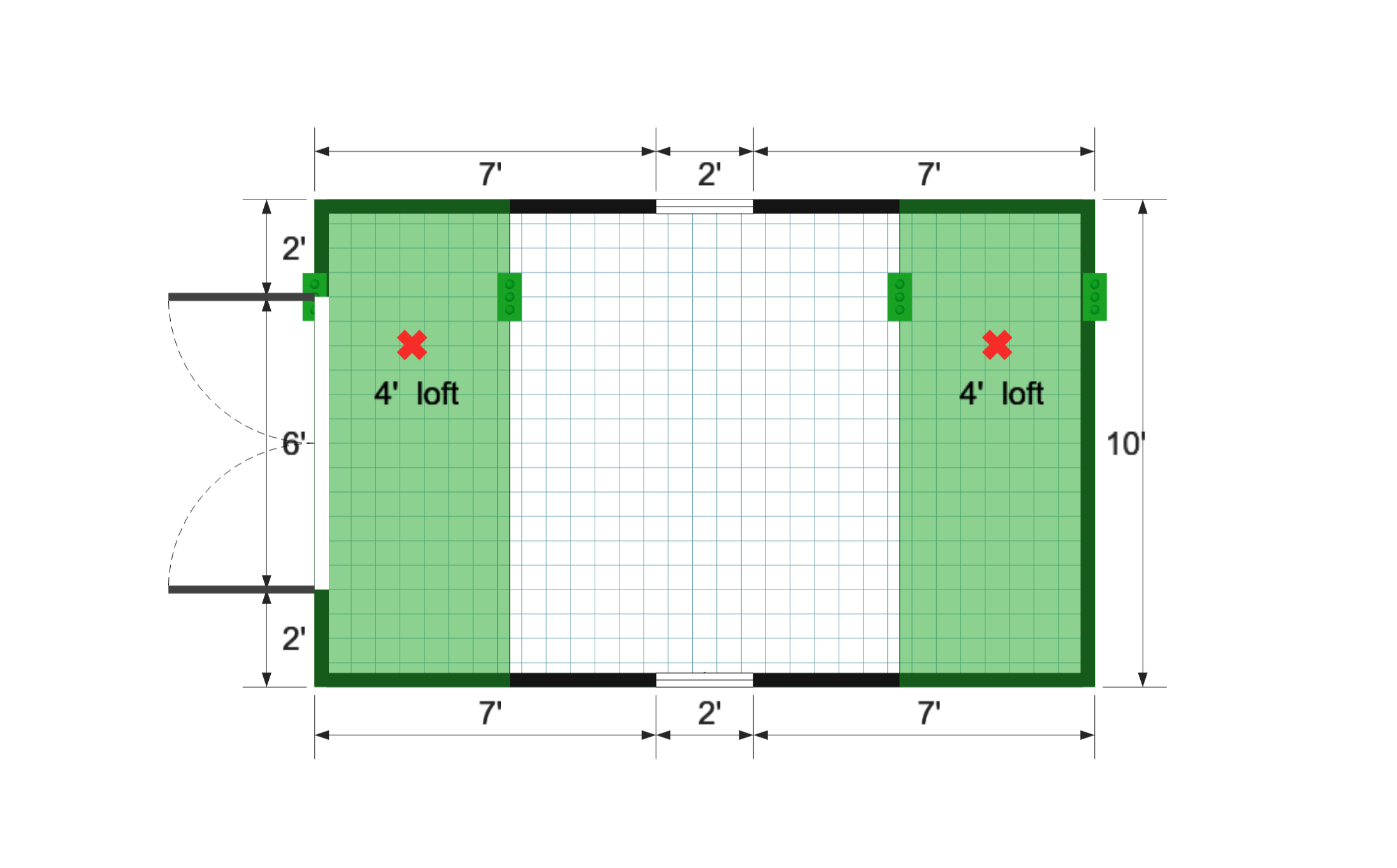 Premier Barn 10×16 floor plan